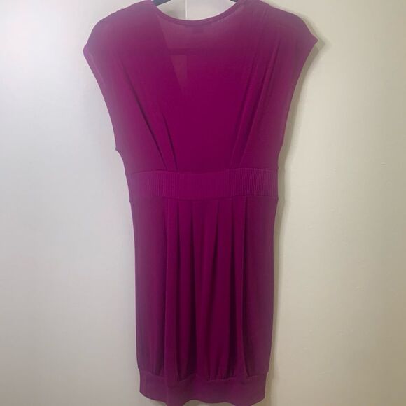 Forever TwentyOne Fuchsia Flattering V-neck Stretch Dress - Picture 3 of 5